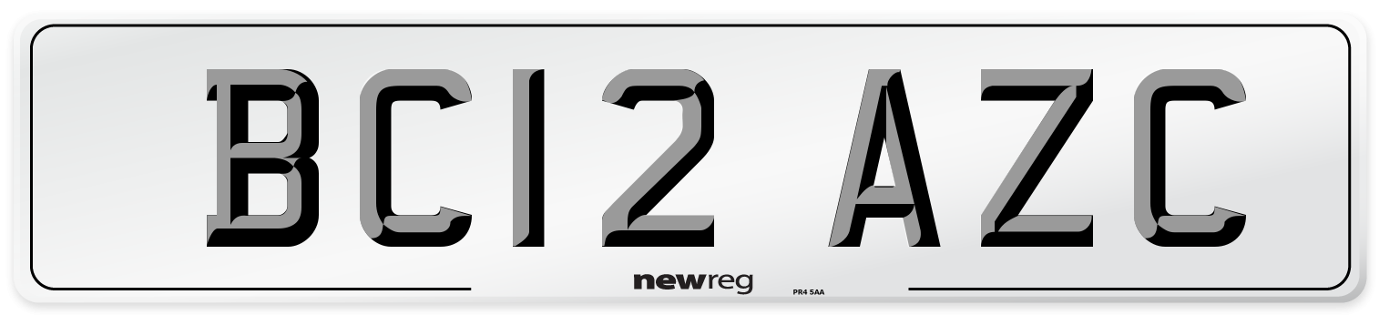 BC12 AZC Number Plate from New Reg